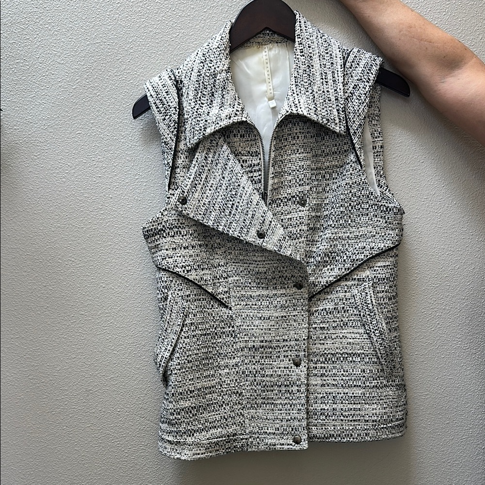 Truth and Pride Black and White Tweed Vest